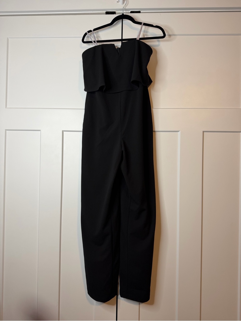 GUESS Black Ruffle Wide Leg Jumpsuit Size L